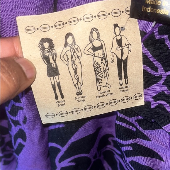 Purple and Black Sarong Swim Cover-Up - Picture 5 of 5